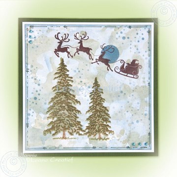 Afbeeldingen van Clear stamp trees & Santa