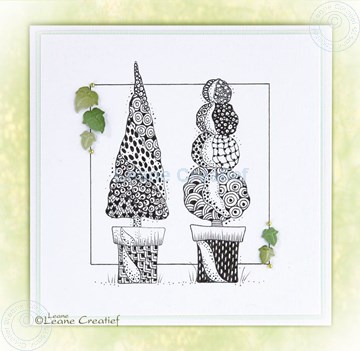 Afbeeldingen van Doodle stamp conifers