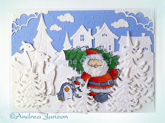 Afbeelding van Santa in snow landscape