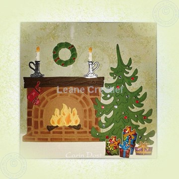 Image de Noël autour la cheminée