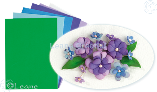 Afbeelding van Flower foam set 2 blauw/violet