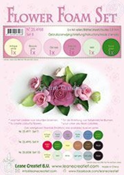 Afbeeldingen van Flower foam set 8 roze tinten