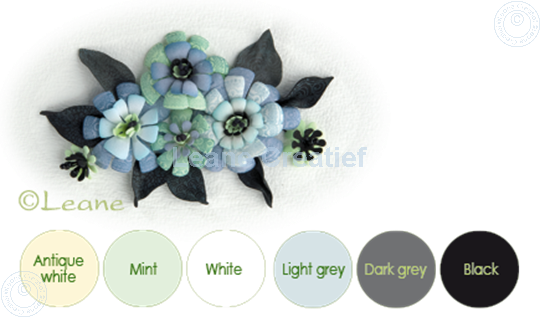 Image sur Flower foam set 10 noir/gris