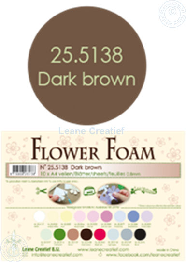 Afbeelding van Flower foam A4 sheet dark brown