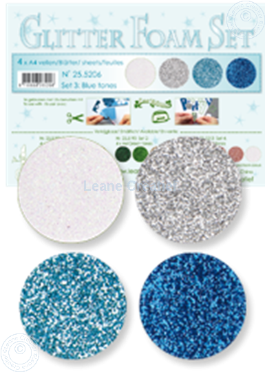 Picture of Glitter Foam set 3 blue/white/silver