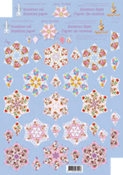 Picture of Rosettes decoupage & cut sheets Mylo & Friends® red / blue