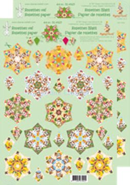 Picture of Rosettes decoupage & cut sheets Mylo & Friends® green/yellow