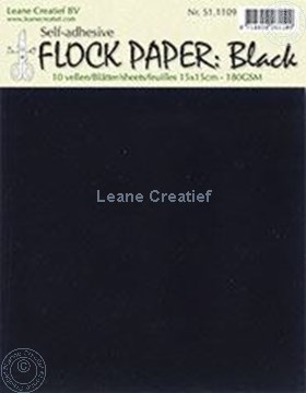 Afbeeldingen van Flock paper black 15x15cm