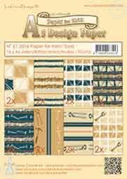 Afbeeldingen van Design Paper Men tools blue/brown