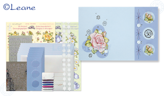 Picture of Tri-O-cards embroidery kit blue/dark blue