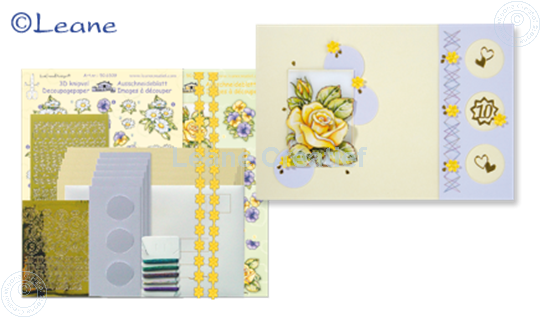 Picture of Tri-O-cards embroidery kit yellow/lilac