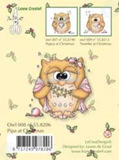 Picture of Clearstamp Owlie´s Owl008 Pipa at Christmas