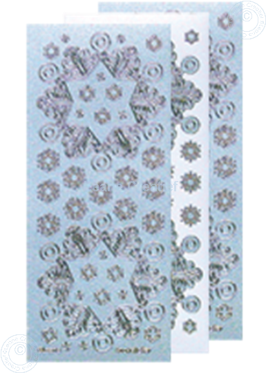 Picture of Christmas stickers Pearl blue silver snowflake