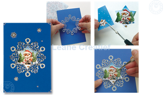 Afbeelding van Kerst stickers Pearl blue zilver sneeuwvlok