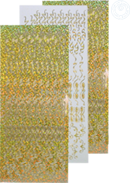 Afbeeldingen van LeCreaDesign® Rozetten stickers #2 goud diamond