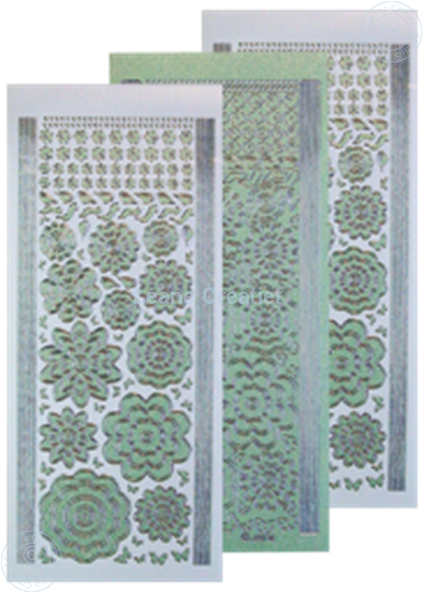 Image sur LeCreaDesign® Sticker fleurs green/silver