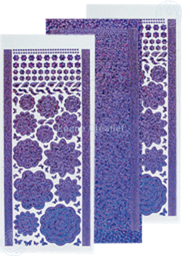 Afbeeldingen van LeCreaDesign® Bloem Stickers diamond/purple