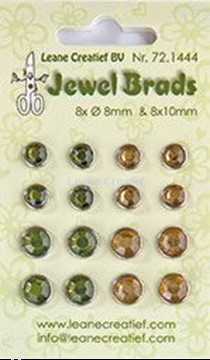 Afbeeldingen van Jewel brads moss green/light gold
