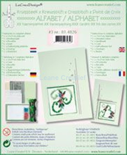Afbeelding van Alfabet kruissteek kaartborduur kit met kraaltjes #3
