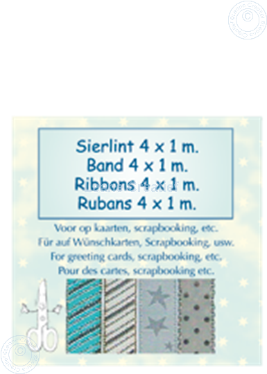 Picture of Ribbon 4x1 m blue silver