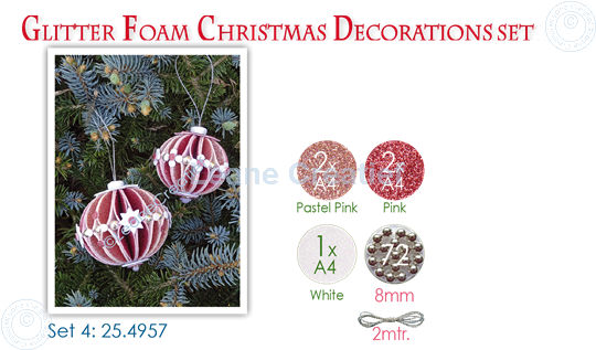 Picture of Glitter Foam Christmas Decorations Set 4
