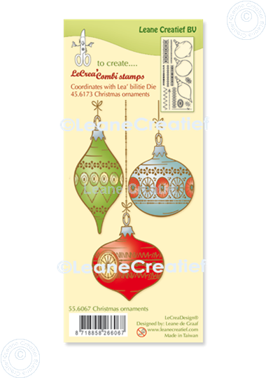 Afbeelding van LeCreaDesign® combi clear stamp Kerst ornamenten