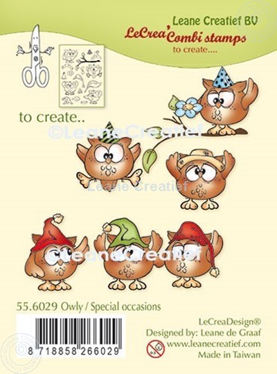 Picture of LeCreaDesign® combi clear stamp Owly, special occasions