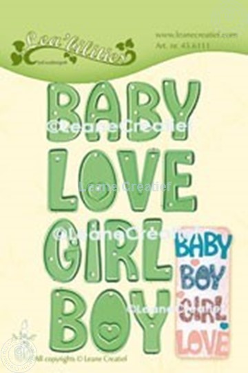 Bild von Lea’bilitie® Worte:  Baby, Boy, Girl, Love Schneideschablone