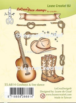 Afbeeldingen van LeCreaDesign® combi clear stamp Cowboys en Line dance