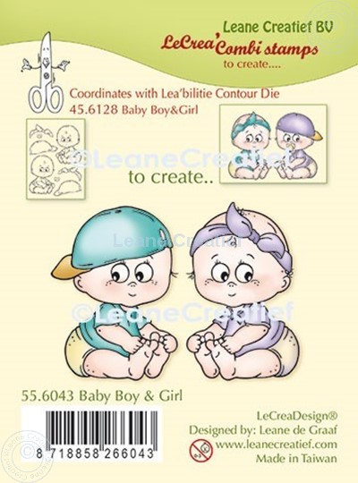 Picture of LeCreaDesign® combi clear stamp Baby Boy and Girl