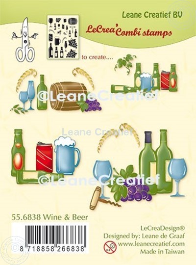 Afbeelding van LeCreaDesign® combi clear stamp Wijn en Bier