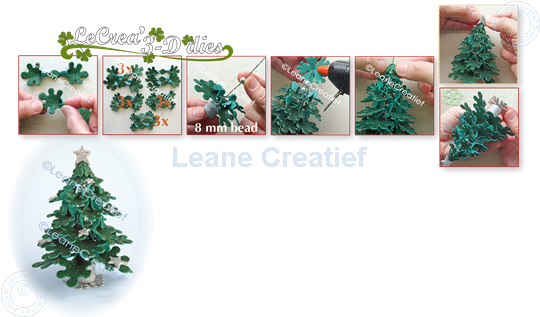 Afbeelding van Lea’bilitie® Glitter foam decoratieve Kerstboom 3D snijmal