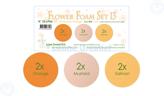 Afbeelding van Flower Foam set 13 /6x A4 vel /3 tinten Zalm Oranje