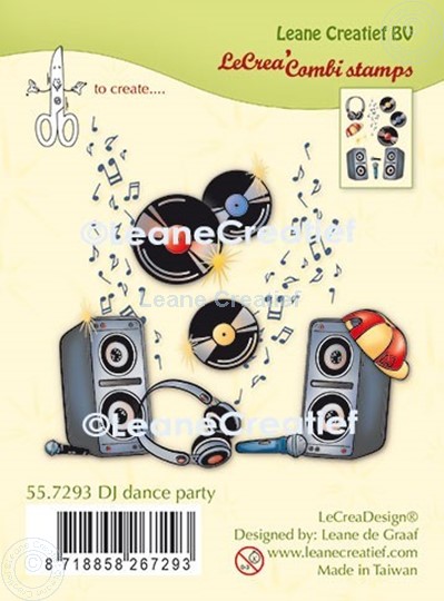 Afbeelding van LeCreaDesign® combi clear stamp DJ dance party