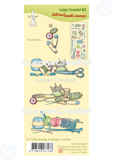 Picture of LeCreaDesign® combi clear stamp Sewing, knitting & crochet