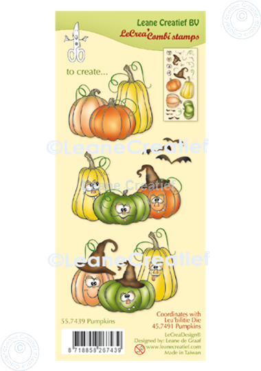 Afbeelding van LeCreaDesign® combi clear stamp Pompoenen