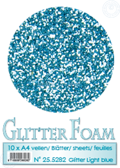 Afbeelding van Glitter Foam A4 sheet Light blue