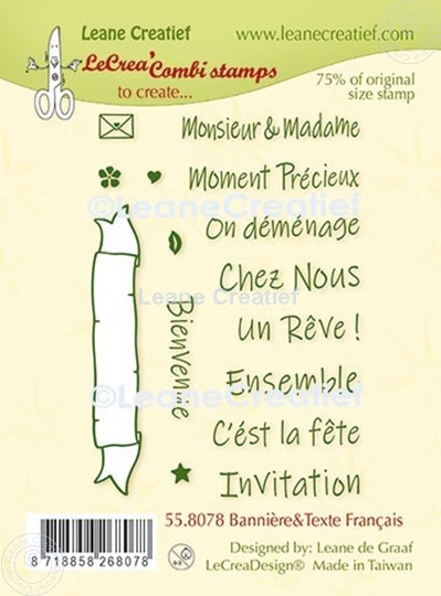 Image sur LeCreaDesign® tampon clair à combiner Bannière & Texte Français