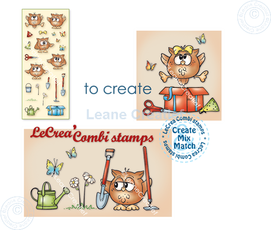 Picture of LeCreaDesign® combi clear stamp Little Owlies