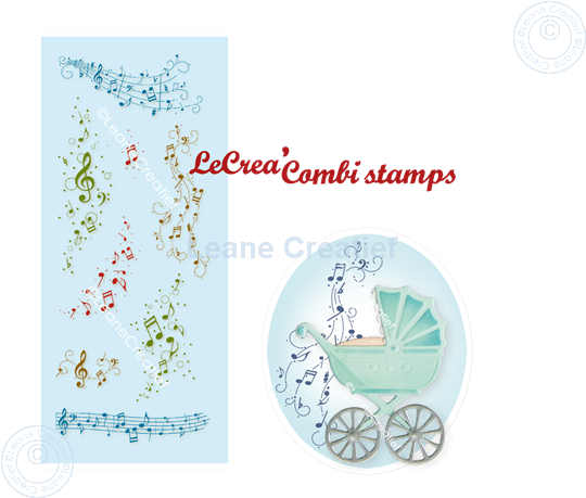 Afbeelding van LeCreaDesign® deco clear stamp Muzieknoten decoraties