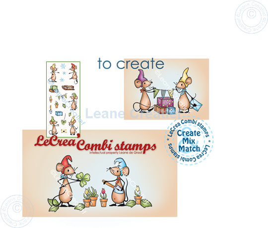 Afbeelding van LeCreaDesign® combi clear stamp Kleine kabouter muizen