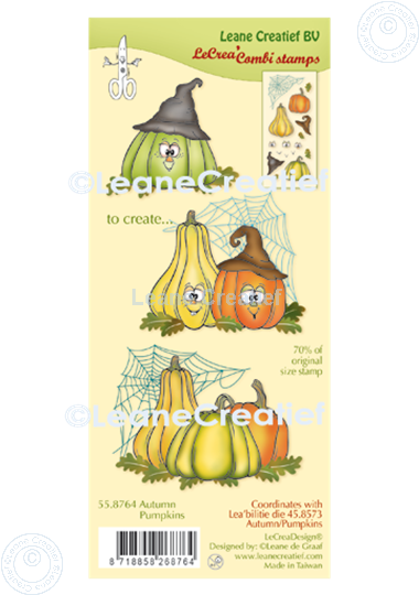 Afbeelding van LeCreaDesign® combi clear stamp Herfst pompoenen (te combineren met Lea'biltie die 45.8573)