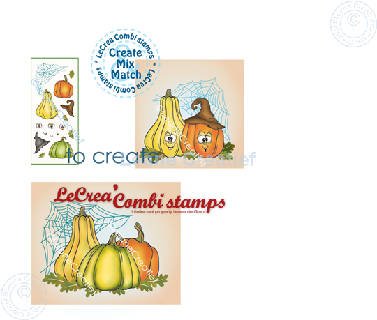 Picture of LeCreaDesign® combi clear stamp Autumn pumpkins (coordinates with Lea’bilitie die 45.8573)