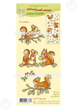 Picture of LeCreaDesign® combi clear stamp Squirrels
