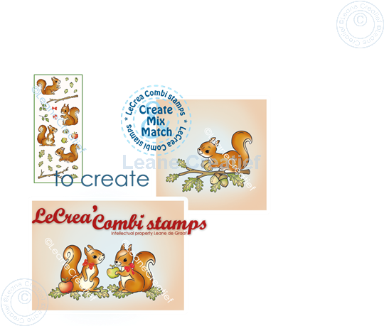 Afbeelding van LeCreaDesign® combi clear stamp Eekhoorns