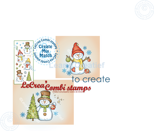 Afbeelding van LeCreaDesign® combi clear stamp Sneeuwmannen