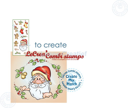 Afbeelding van LeCreaDesign® combi clear stamp Kerstman