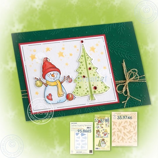 Image sur Snowman stamp with tree