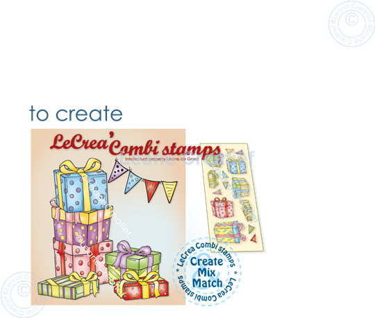 Afbeelding van LeCreaDesign® combi clear stamp Cadeautjes