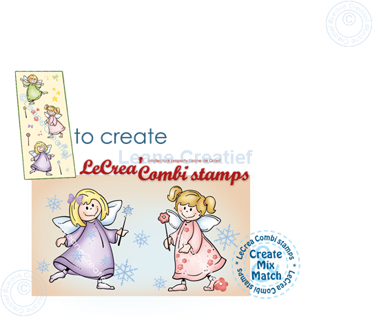 Afbeelding van LeCreaDesign® combi clear stamp Engeltjes - Sprookjes